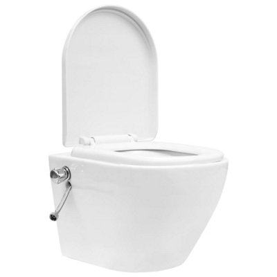 Berkfield Wall Hung Rimless Toilet with Concealed Cistern Ceramic White