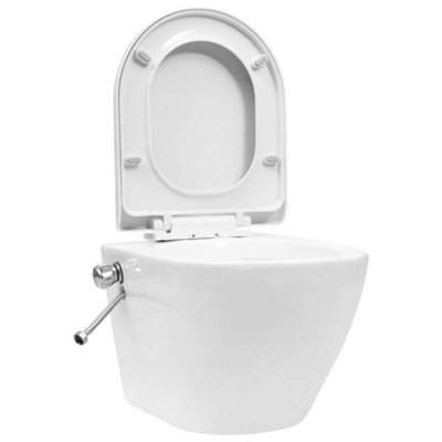 Berkfield Wall Hung Rimless Toilet with Concealed Cistern Ceramic White