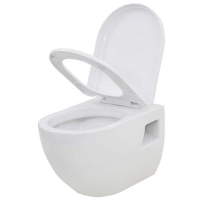 Berkfield Wall-Hung Toilet with Concealed Cistern Ceramic White