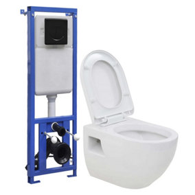 Berkfield Wall-Hung Toilet with Concealed High Cistern Ceramic