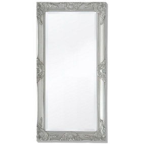 Berkfield Wall Mirror Baroque Style 100x50 cm Silver