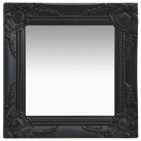 Berkfield Wall Mirror Baroque Style 40x40 cm Black