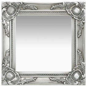 Berkfield Wall Mirror Baroque Style 40x40 cm Silver