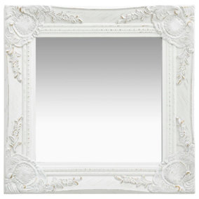 Berkfield Wall Mirror Baroque Style 40x40 cm White