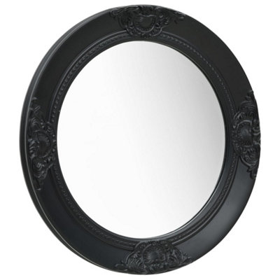 Berkfield Wall Mirror Baroque Style 50 cm Black DIY at B&Q