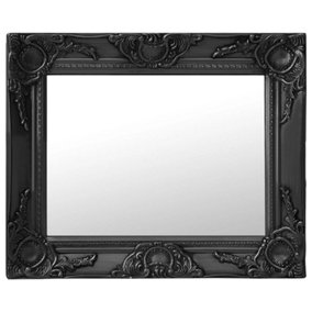 Berkfield Wall Mirror Baroque Style 50x40 cm Black