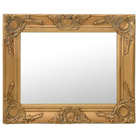 Berkfield Wall Mirror Baroque Style 50x40 cm Gold
