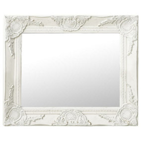 Berkfield Wall Mirror Baroque Style 50x40 cm White
