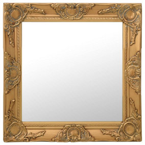 Berkfield Wall Mirror Baroque Style 50x50 cm Gold