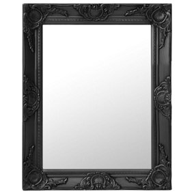 Berkfield Wall Mirror Baroque Style 50x60 cm Black
