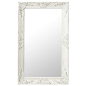 Berkfield Wall Mirror Baroque Style 50x80 cm White