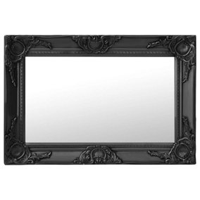 Berkfield Wall Mirror Baroque Style 60x40 cm Black