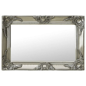 Berkfield Wall Mirror Baroque Style 60x40 cm Silver