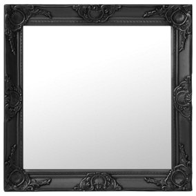 Berkfield Wall Mirror Baroque Style 60x60 cm Black