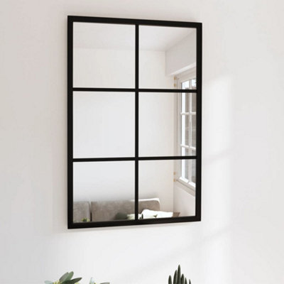 Berkfield Wall Mirror Black 60x40 cm Metal