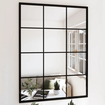 Berkfield Wall Mirror Black 80x60 cm Metal