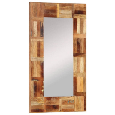 Berkfield Wall Mirror Solid Wood Reclaimed 50x80 cm