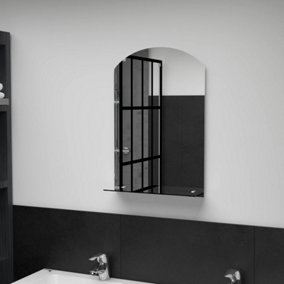 Berkfield Wall Mirror with Shelf 40x60 cm Tempered Glass