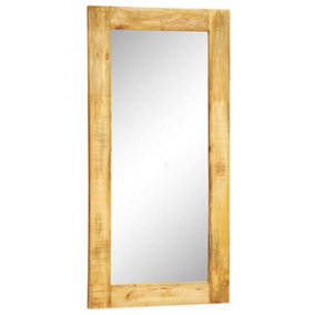 Berkfield Wall Mirror with Solid Wood Frame 120 x 60 cm