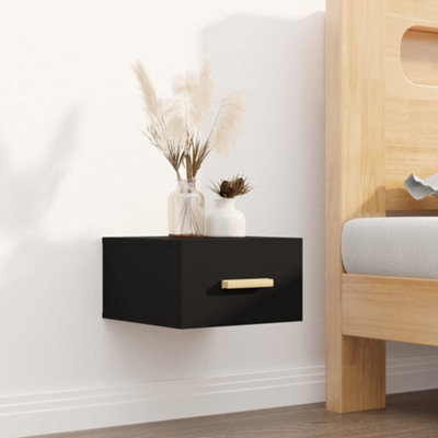 Berkfield Wall-mounted Bedside Cabinet Black 35x35x20 cm