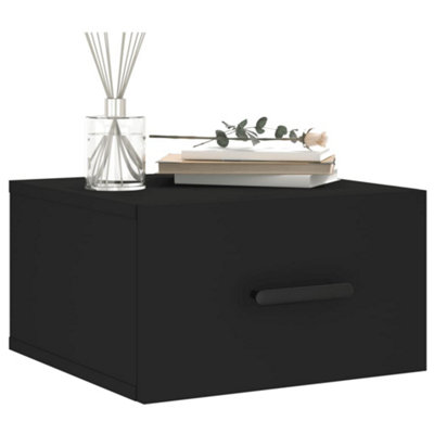 Berkfield Wall-mounted Bedside Cabinet Black 35x35x20 cm