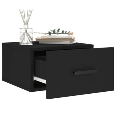 Berkfield Wall-mounted Bedside Cabinet Black 35x35x20 cm