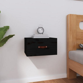 Berkfield Wall-mounted Bedside Cabinet Black 40x29.5x22 cm