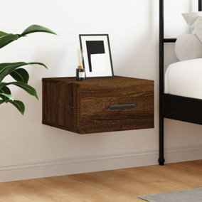 Berkfield Wall-mounted Bedside Cabinet Brown Oak 35x35x20 cm