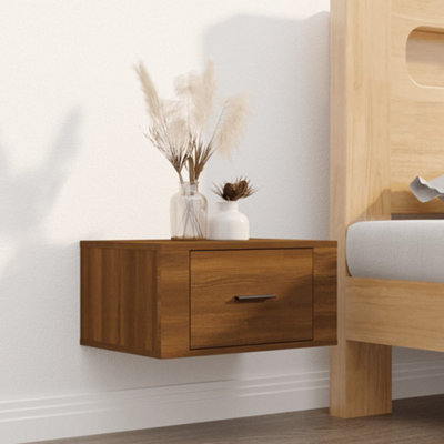 Berkfield Wall-mounted Bedside Cabinet Brown Oak 50x36x25 cm