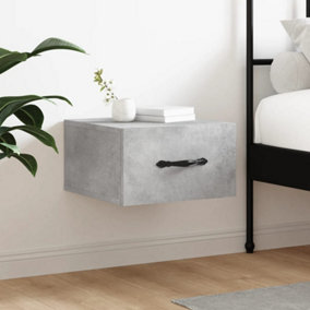 Berkfield Wall-mounted Bedside Cabinet Concrete Grey 35x35x20 cm