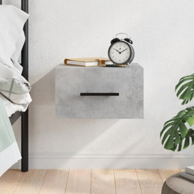 Berkfield Wall-mounted Bedside Cabinet Concrete Grey 35x35x20 cm