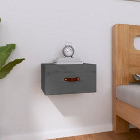 Berkfield Wall-mounted Bedside Cabinet Grey 40x29.5x22 cm