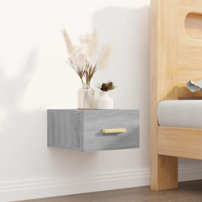 Berkfield Wall-mounted Bedside Cabinet Grey Sonoma 35x35x20 cm