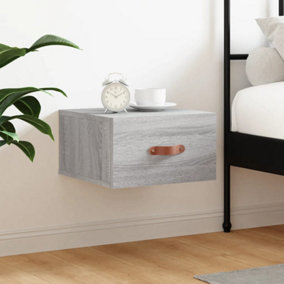 Berkfield Wall-mounted Bedside Cabinet Grey Sonoma 35x35x20 cm
