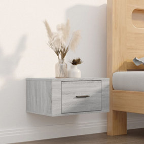 Berkfield Wall-mounted Bedside Cabinet Grey Sonoma 50x36x25 cm