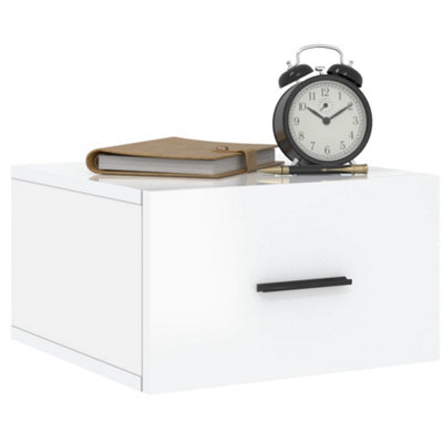 Berkfield Wall-mounted Bedside Cabinet High Gloss White 35x35x20 cm