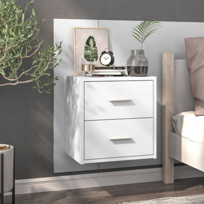Berkfield Wall-mounted Bedside Cabinet High Gloss White