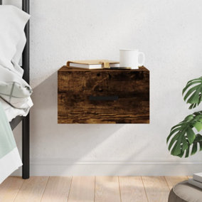 Berkfield Wall-mounted Bedside Cabinet Smoked Oak 35x35x20 cm