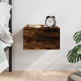 Berkfield Wall-mounted Bedside Cabinet Smoked Oak 35x35x20 cm