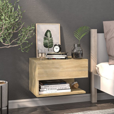 Berkfield Wall-mounted Bedside Cabinet Sonoma Oak
