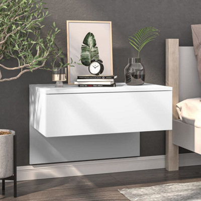 Berkfield Wall-mounted Bedside Cabinet White