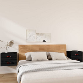 Berkfield Wall-mounted Bedside Cabinets 2 pcs Black 50x36x40 cm