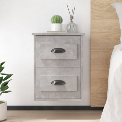 Berkfield Wall-mounted Bedside Cabinets 2 pcs Concrete Grey 41.5x36x53cm