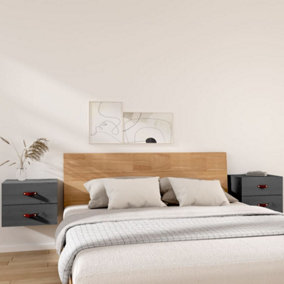 Berkfield Wall-mounted Bedside Cabinets 2 pcs Grey 50x36x40 cm