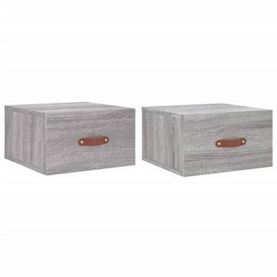 Berkfield Wall-mounted Bedside Cabinets 2 pcs Grey Sonoma 35x35x20 cm