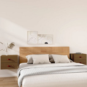 Berkfield Wall-mounted Bedside Cabinets 2 pcs Honey Brown 50x36x40 cm