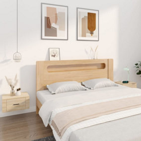 Berkfield Wall-mounted Bedside Cabinets 2 pcs Sonoma Oak 50x36x25 cm