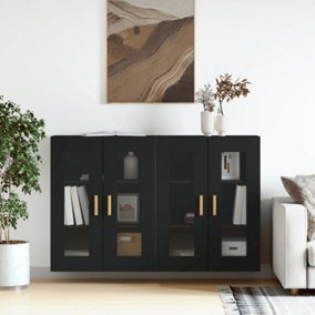 Berkfield Wall Mounted Cabinets 2 pcs Black Engineered Wood