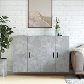 Berkfield Wall Mounted Cabinets 2 pcs Concrete Grey Engineered Wood