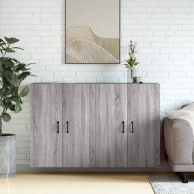 Berkfield Wall Mounted Cabinets 2 pcs Grey Sonoma Engineered Wood